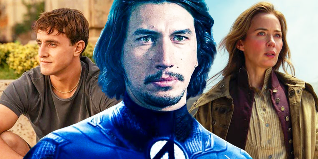 adam driver emily blunt and paul mescal in fantastic four mcu