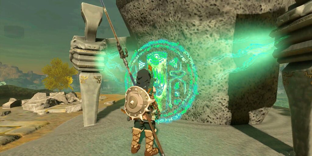 The Legend Of Zelda Tears Of The Kingdom Link Unlocking Entrance To Morok Shrine