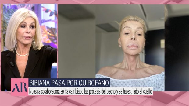 Bibiana Fernández hablando sobre su operación en 'El Programa de Ana Rosa'. / Telecinco