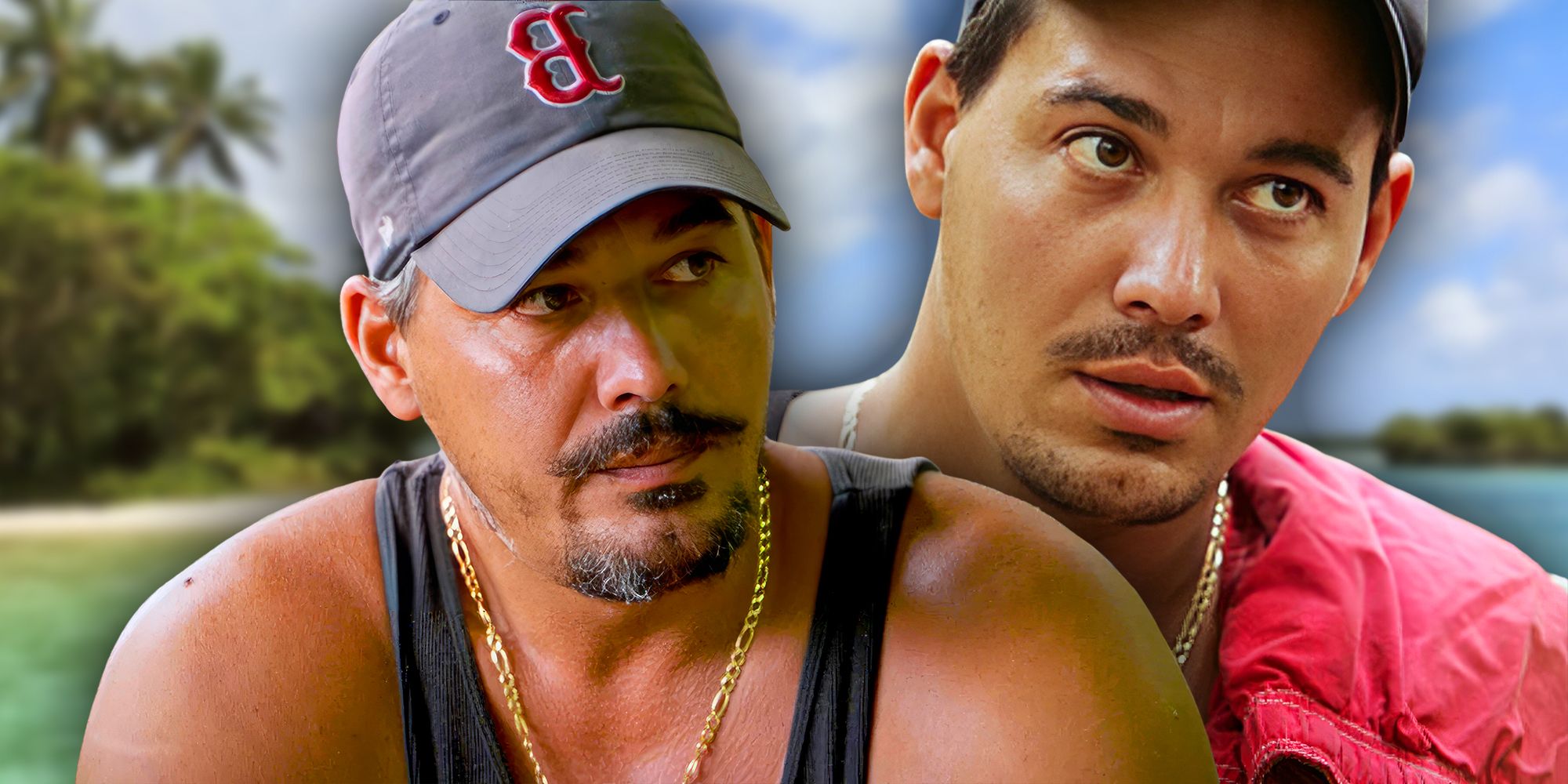 survivor boston rob montage with tropical background