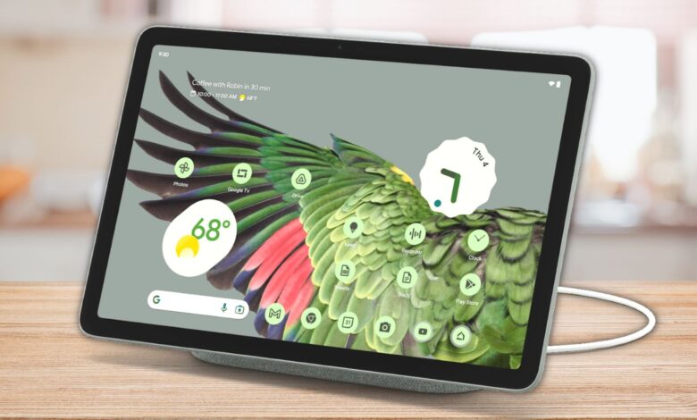 Image of the Google Pixel Tablet on a table