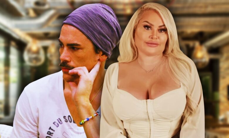 90 Day Fiance's Darcey Silva looking forward and Vanderpump Rules' Tom Sandoval looking to the side