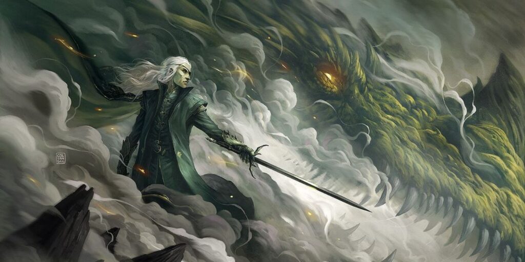 Aemond leading Vhagar to war