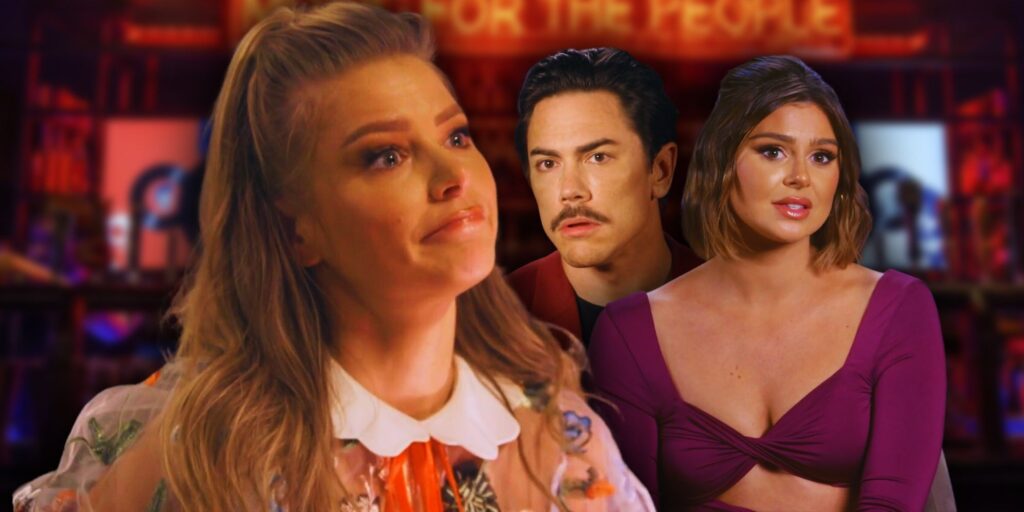 Vanderpump Rules' Ariana Madix, with Tom Sandoval & Raquel Leviss looking serious