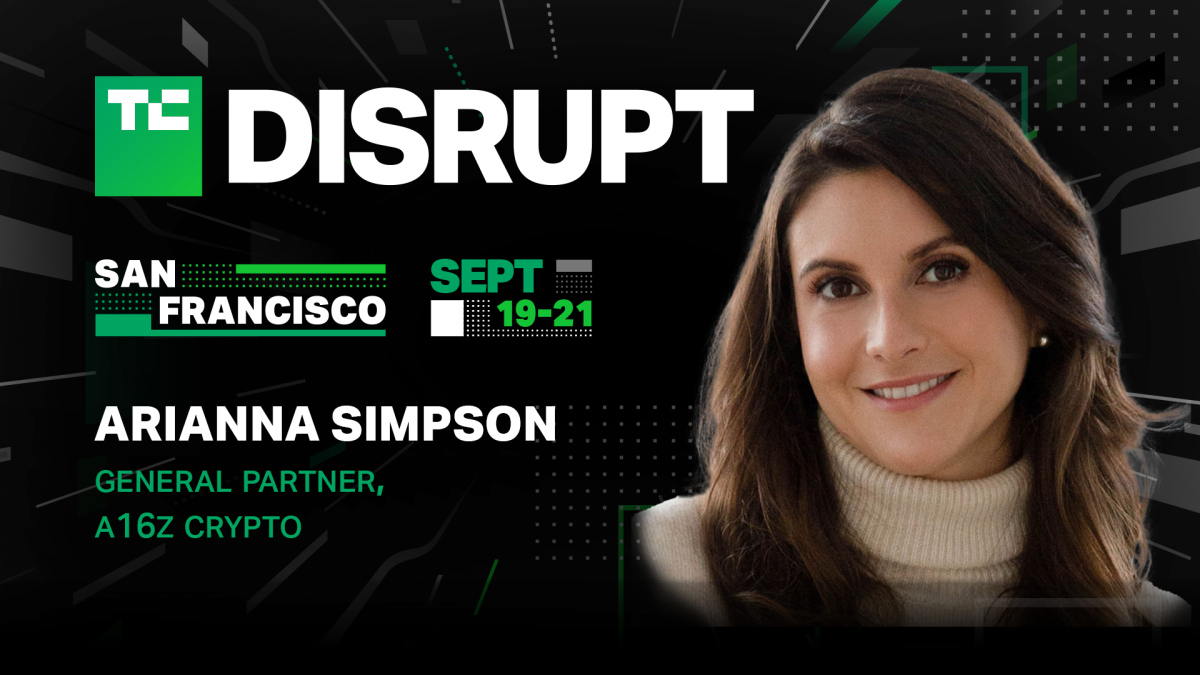 Arianna Simpson habla de criptomonedas en Disrupt y por qué a16z apuesta miles de millones