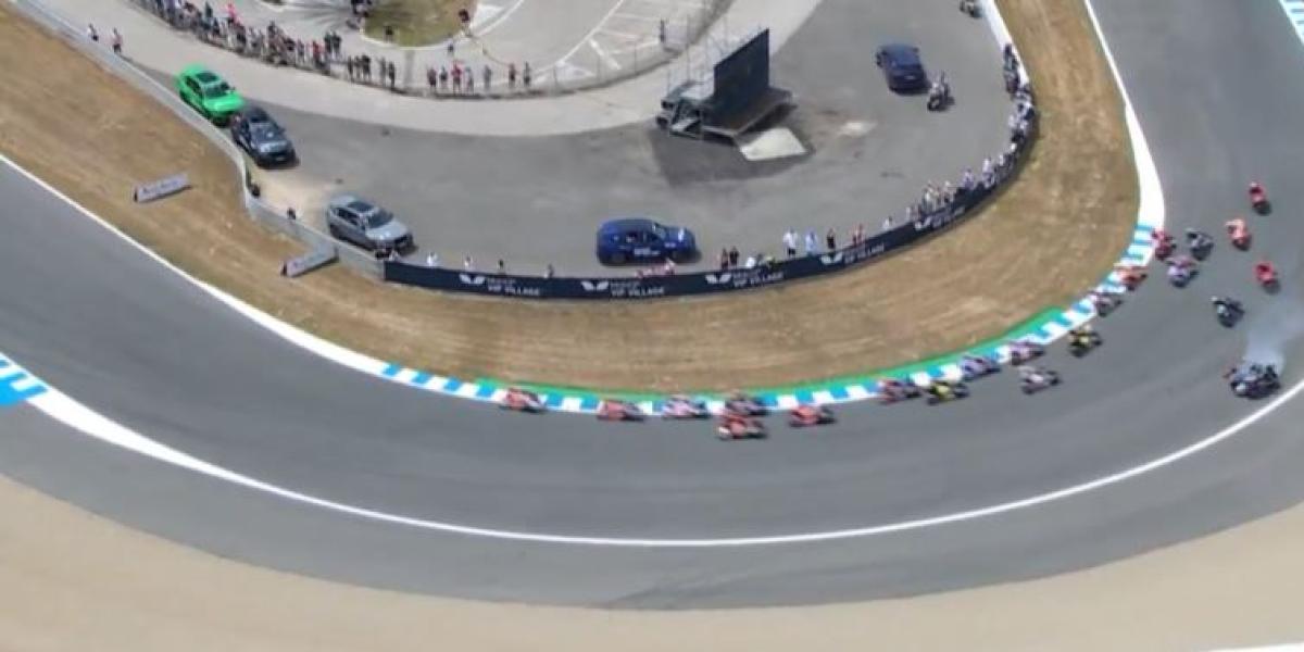 Bandera roja en MotoGP tras un accidente en el primer paso por la curva 2