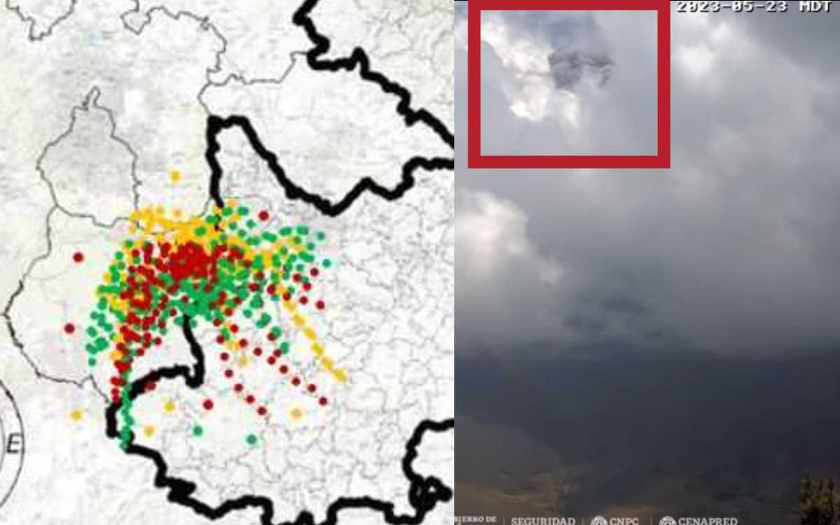Captan exhalación del Popo; ceniza se dispersará sobre Puebla y Morelos
