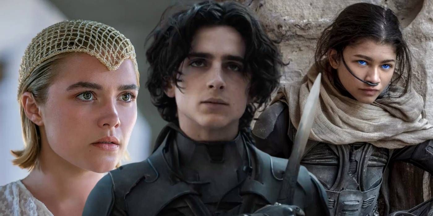 Florence Pugh, Timothee Chalamet and Zendaya in Dune