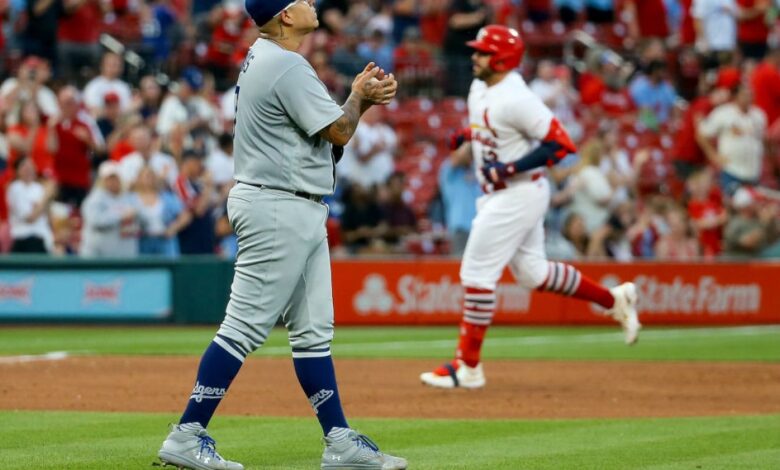 Derrota de los Dodgers se convierte en una fiesta de jonrones para los Cardenales