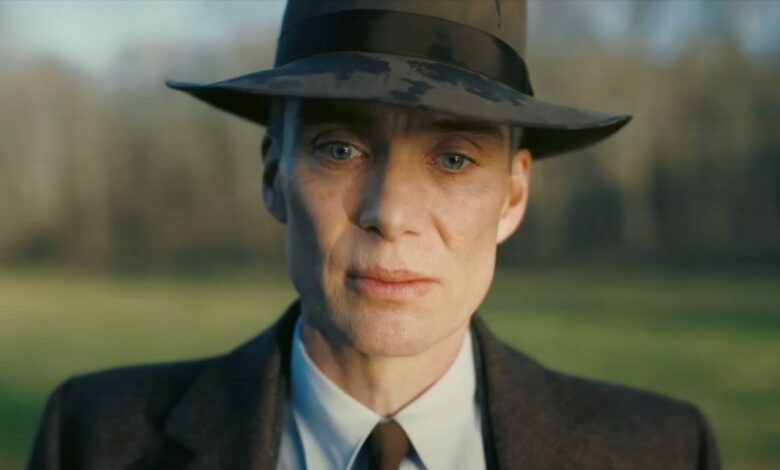 Oppenheimer wistfully staring