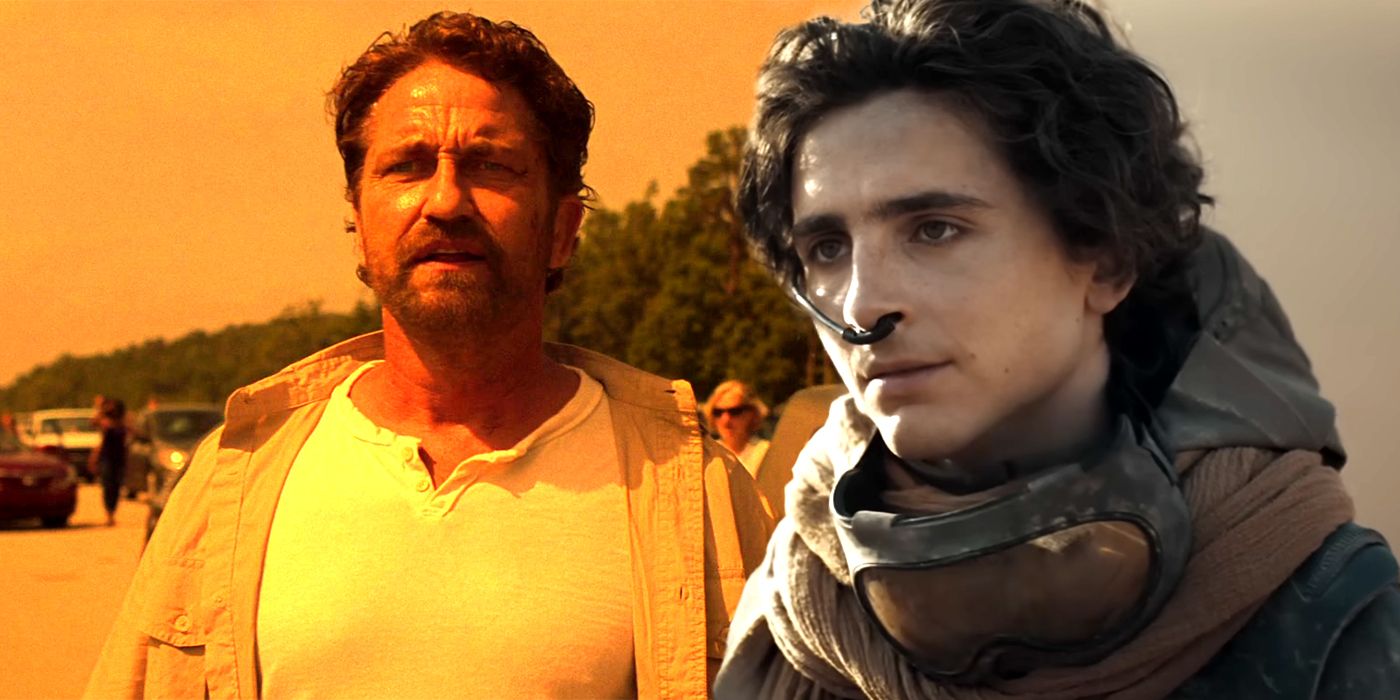 Gerard Butler in Greenland and Timothee Chalamet in Dune 2