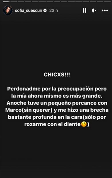 Storie de Sofía Suescun / Redes sociales