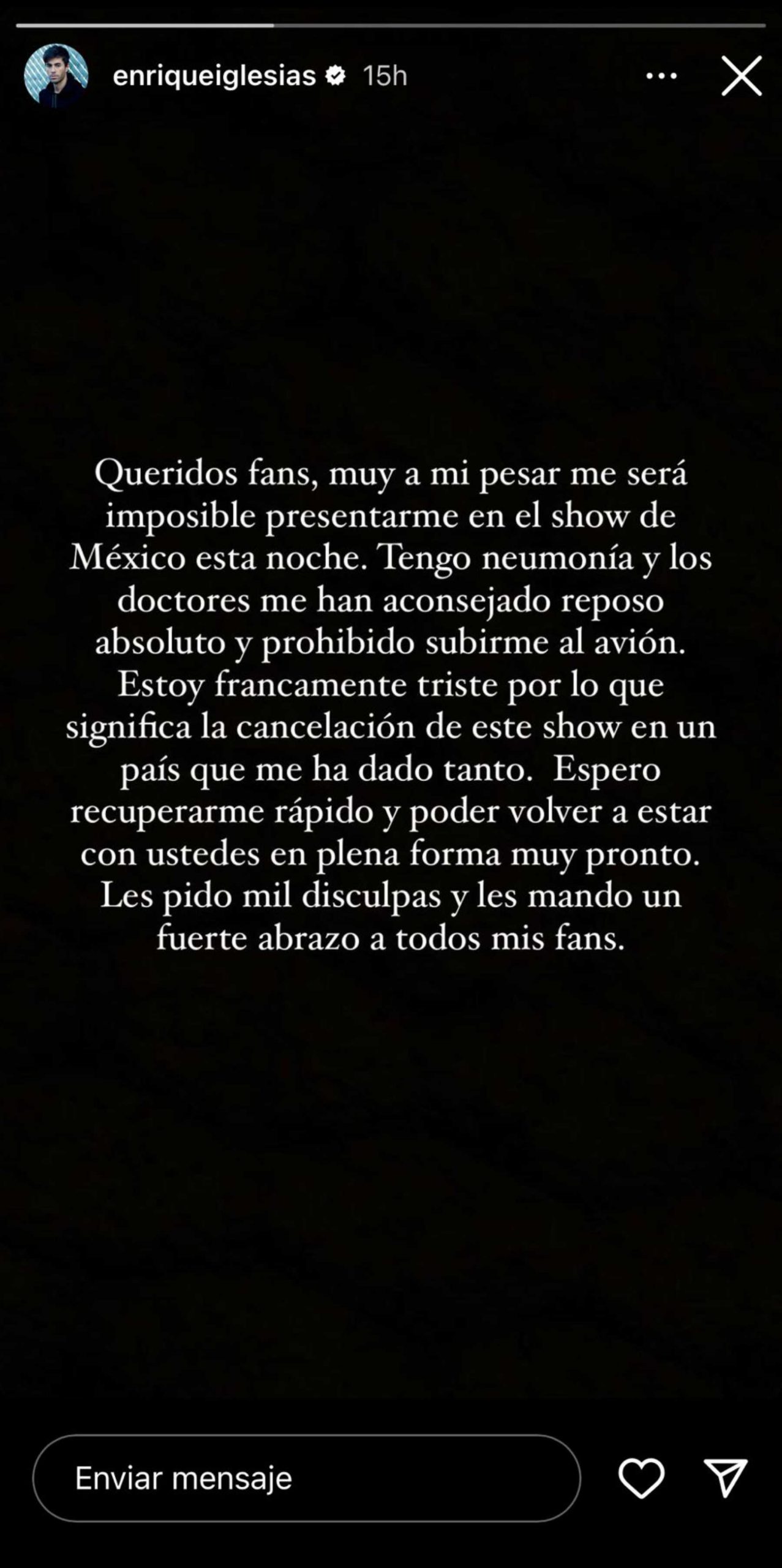 Stories de Instagram de Enrique Iglesias / Instagram