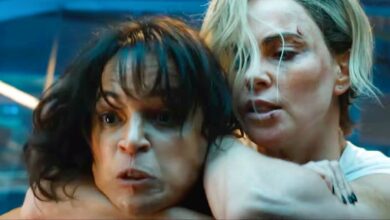 Michelle Rodriguez's Letty and Charlize Theron's Cipher fighting in Fast X.
