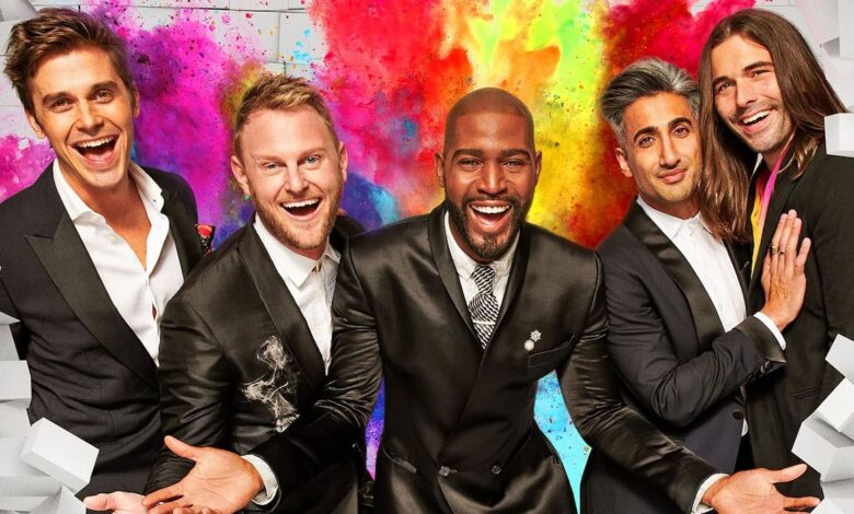 A promo image showing the cast of Queer Eye.