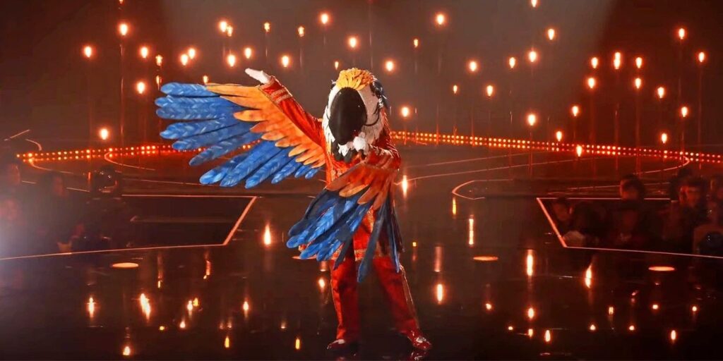 The Masked Singer's Macaw Posing On Stage