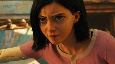 Alita looking determined in Alita Battle Angel