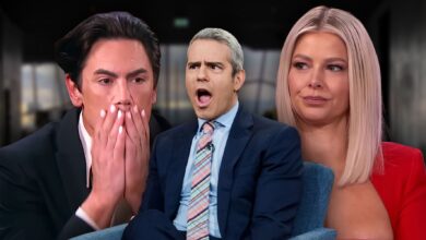 Tom Sandoval, Andy Cohen, Ariana Madix during Vanderpump Rules reunion