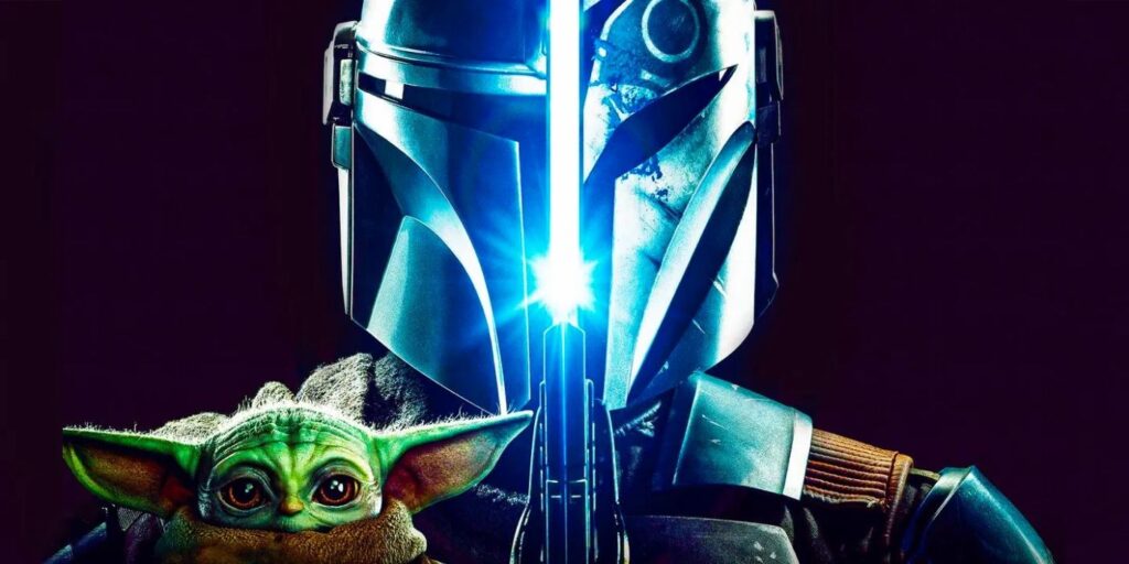 Mandalorian and Darksaber in Star Wars