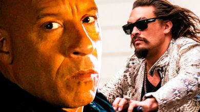 Vin Diesel as Dominic Toretto and Jason Momoa as Dante Reyes in Fast X