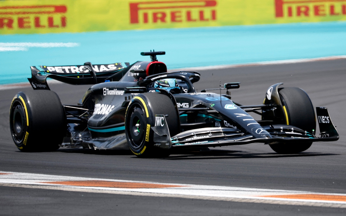 F1: Russell se lleva la primera práctica del GP de Miami; Checo Pérez, onceavo