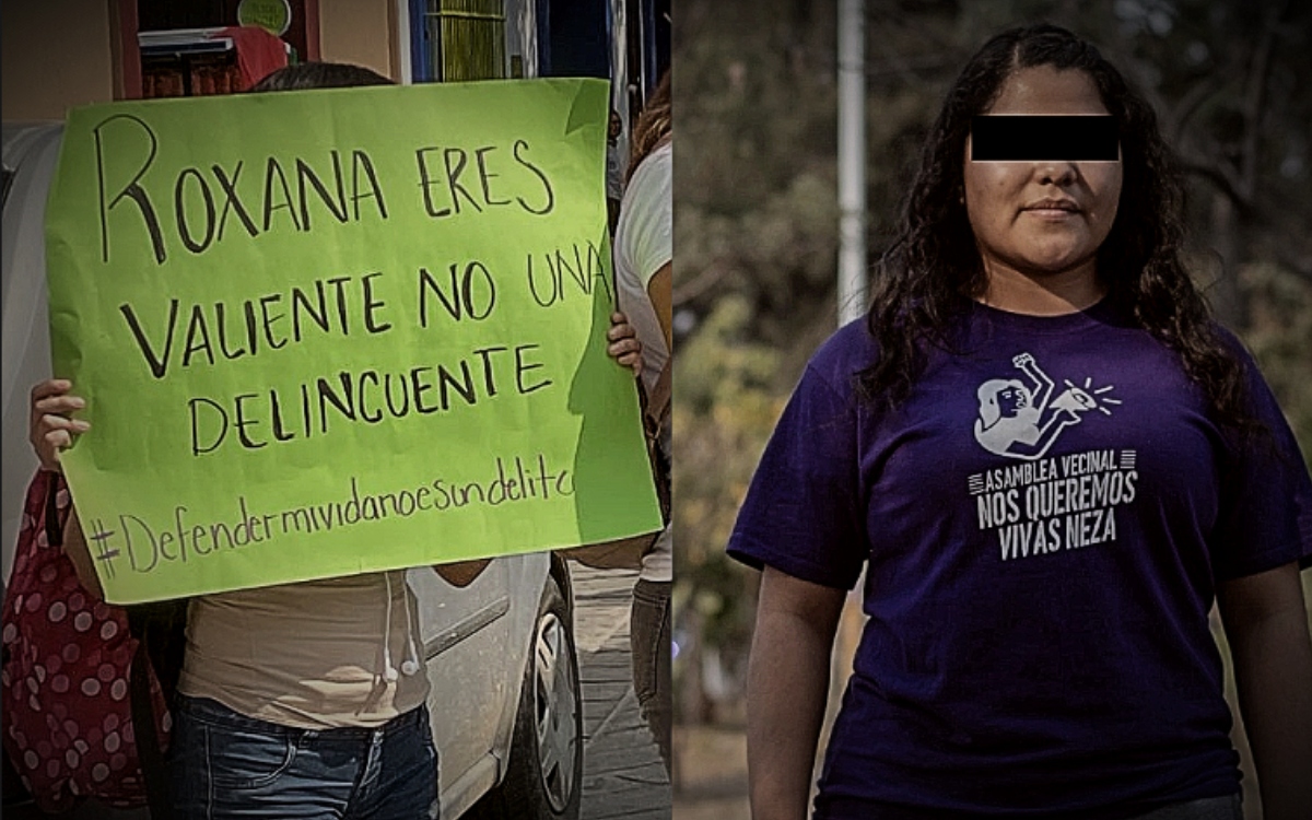 Feministas de Oaxaca protestan para exigir la libertad de Roxana