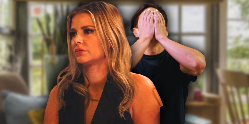 Vanderpump Rules' Ariana Madix looking sad and Tom Sandoval with his hands over his face