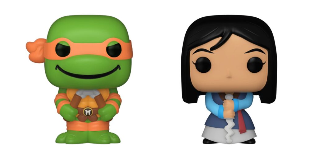tmnt michaelangelo & disney mulan bitty pop