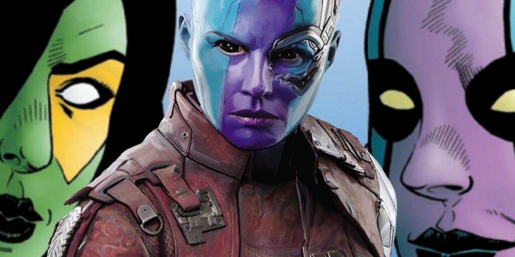 Nebula from MCU and comic Nebula + Gamora from Guardians of the Galaxy