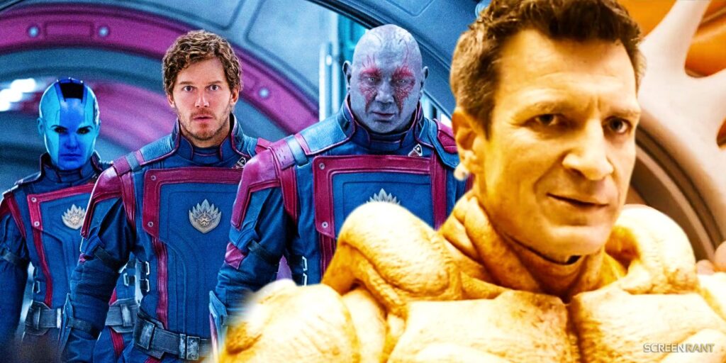 Nathan Fillion as Master Karja in Guardians of the Galaxy Vol. 3