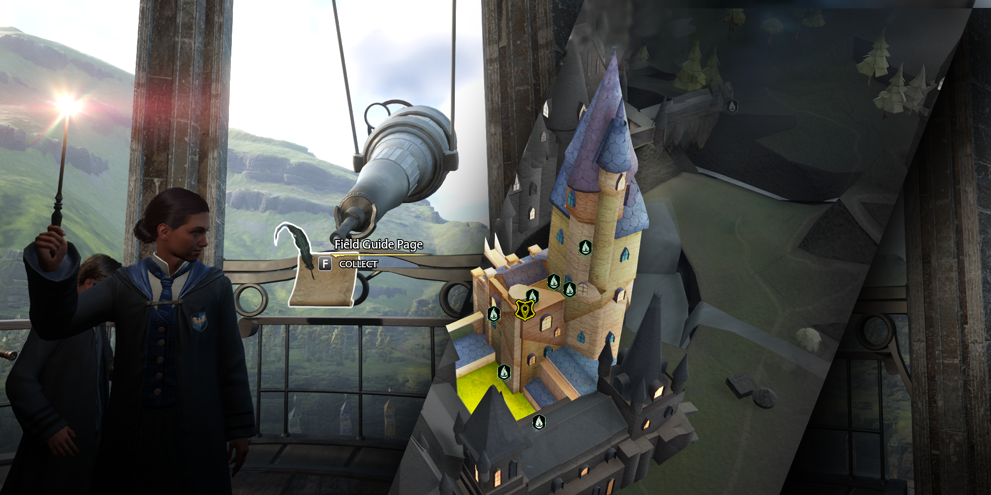 Hogwarts Legacy: todas las ubicaciones de las páginas de la guía de campo del ala de astronomía