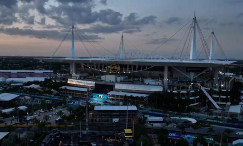 Impresionantes imágenes del Circuito de Miami de F1,a vista de dron