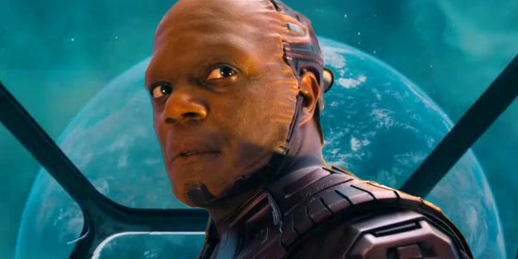 chukwudi iwuji as the high evolutionary with counter earth in gotg 3