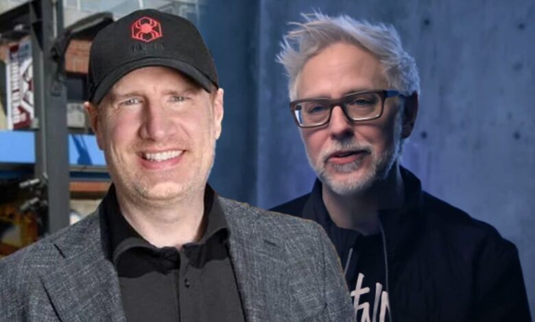 Composite image of Kevin Feige and James Gunn.