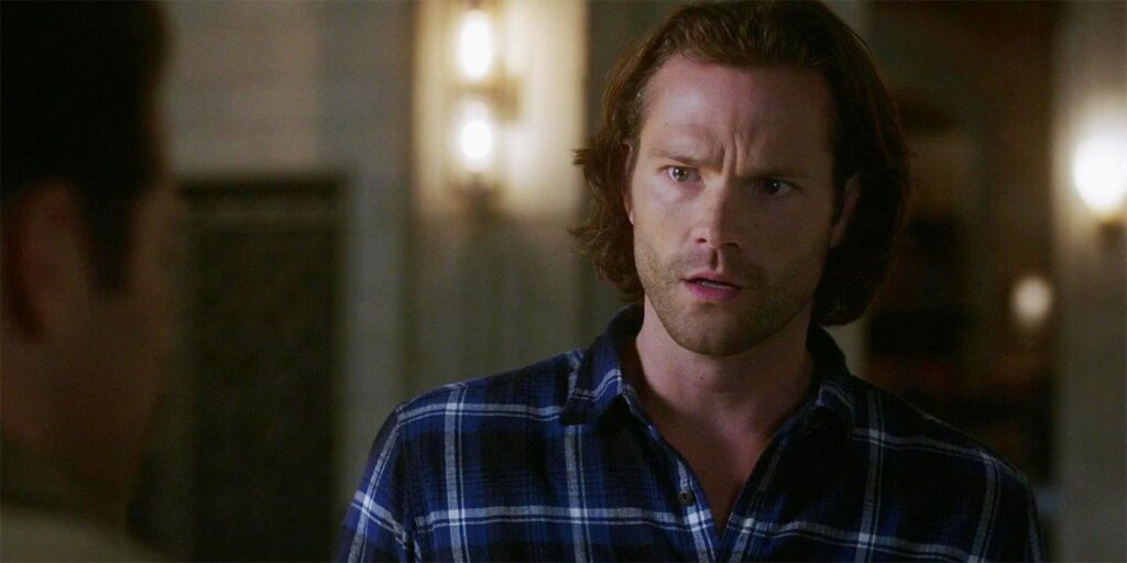 Jared Padalecki as Sam looking offended in Supernatural