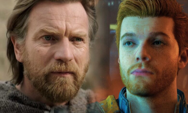 Obi-Wan Kenobi pictured next to Cal Kestis.