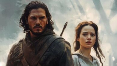 AI art of Jon Snow and Katniss Everdeen.