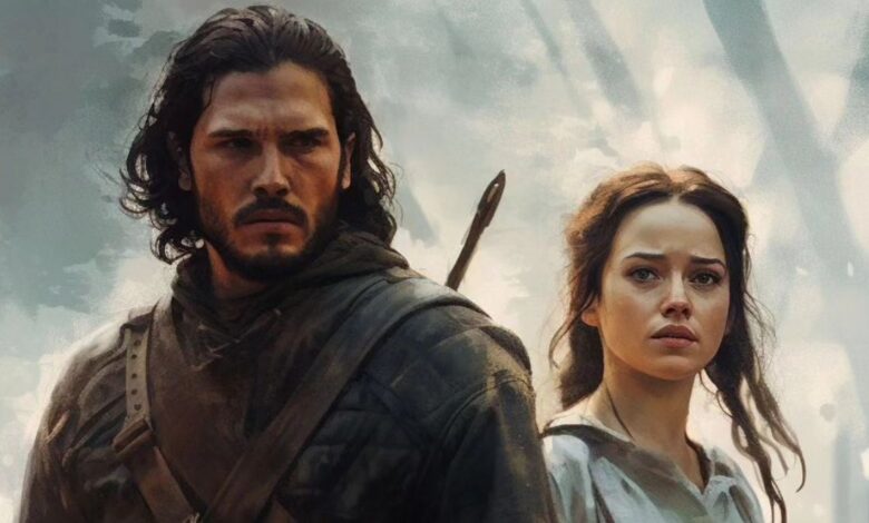 AI art of Jon Snow and Katniss Everdeen.