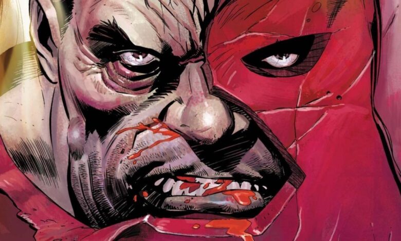 Juggernaut beaten and battered.