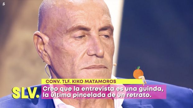 Kiko Matamoros hablando por vía telefónica en 'Sálvame'. / Telecinco