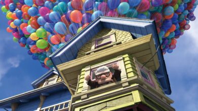Carl's house lifts into the air in Pixar's Up