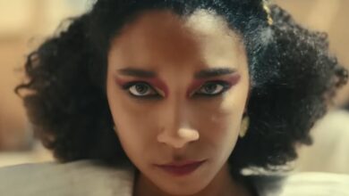 Queen Cleopatra actor Adele James close up during dance