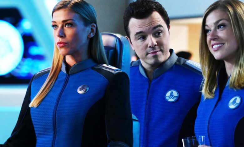 Adrianne Palicki as Kelly Grayson in the Orville's captain's chair