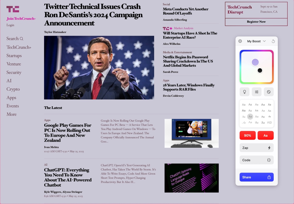 La nueva herramienta del navegador Arc te permite eliminar algunos elementos de un sitio web