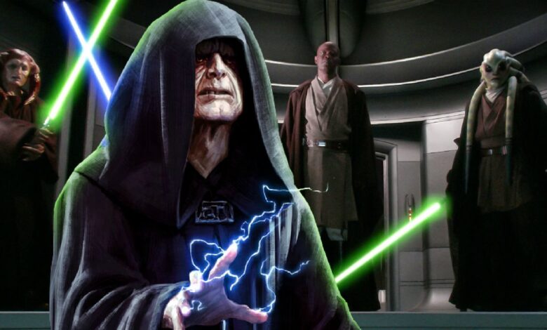 Star Wars Emperor Palpatine and Jedi in Revenge of the Sith