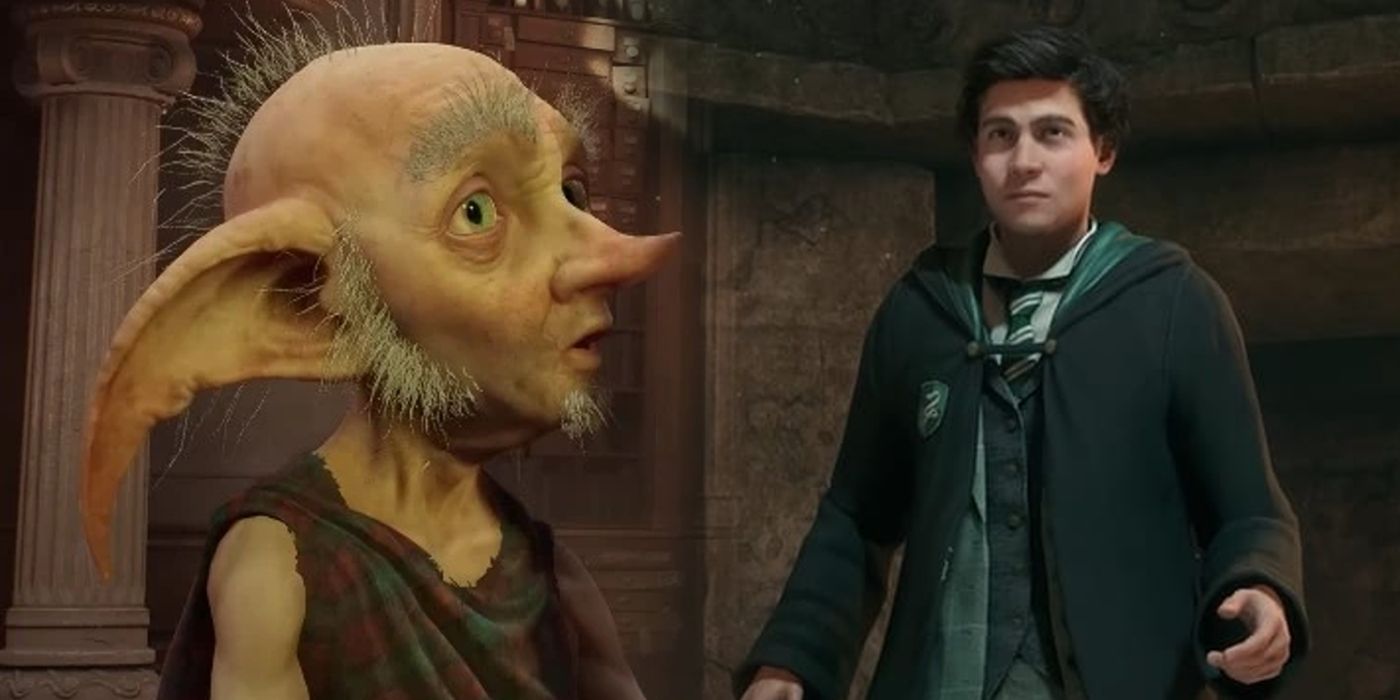 An image of Deek the House Elf on the left, and an image of Sebastian Sallow on the right.