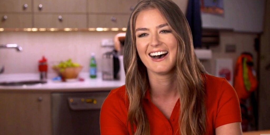 Below Deck's Aesha Scott laughing on camera