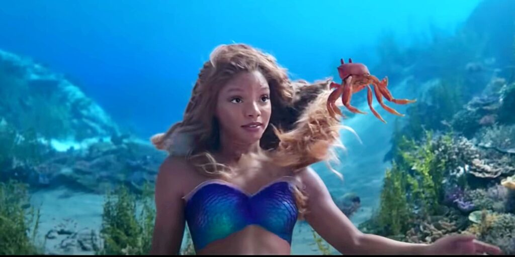 Halle Bailey as Ariel in The Little Mermaid.