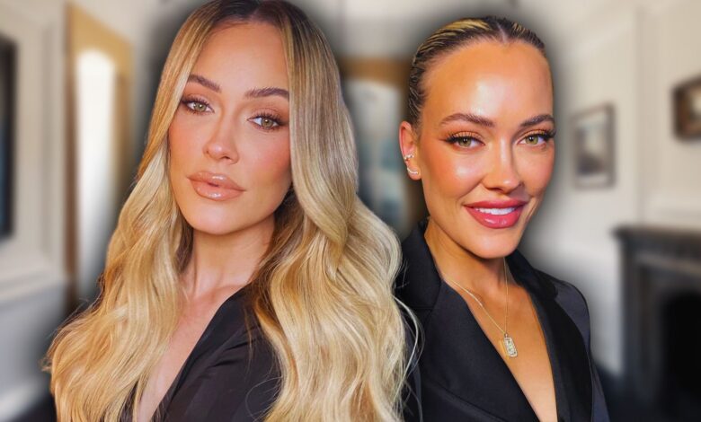 Side by side images of DWTS pro dancer Peta Murgatroyd