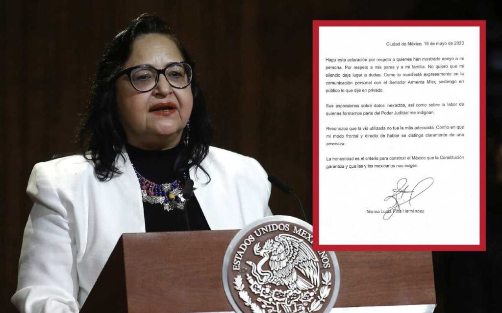 Ministra Piña reconoce mensajes a Armenta